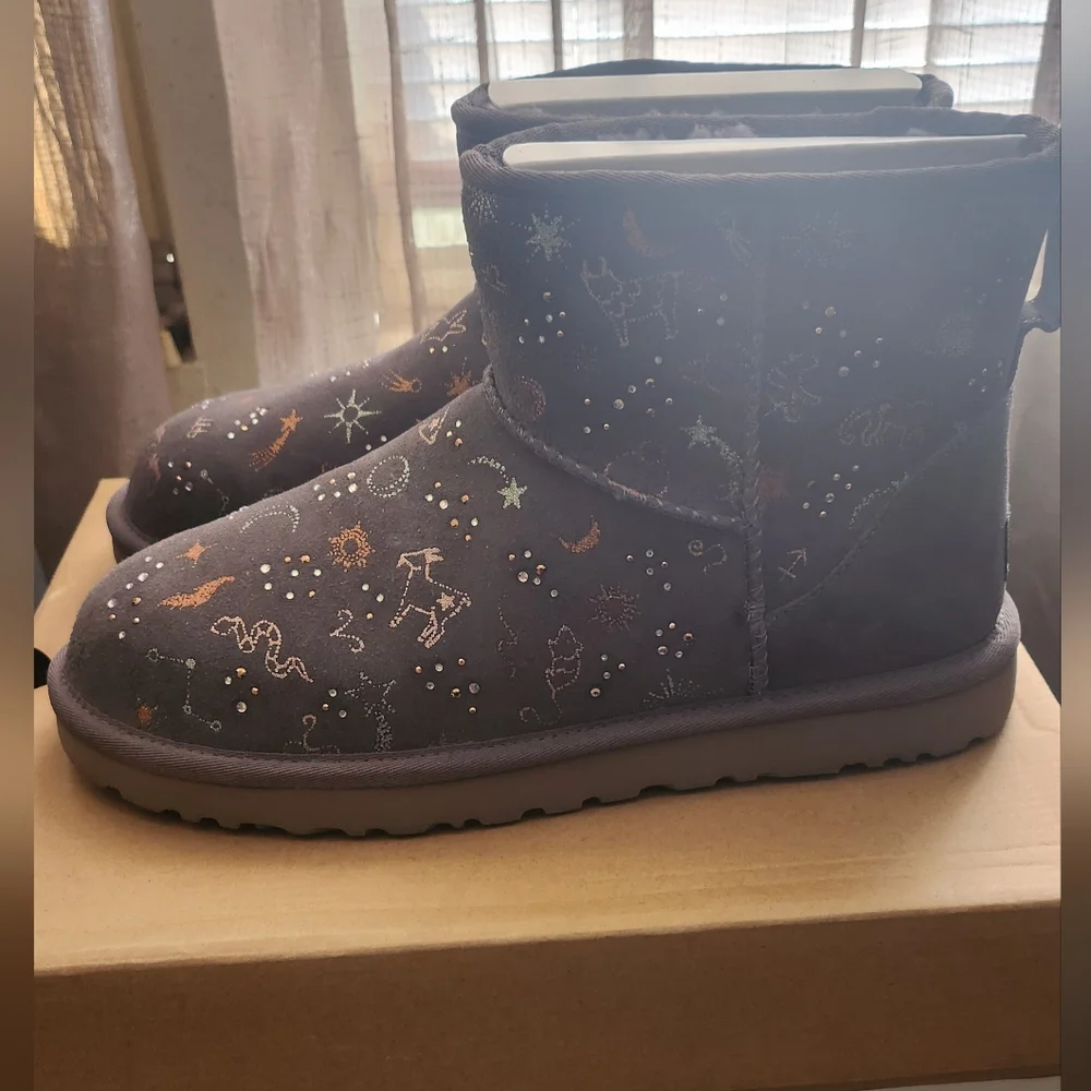 UGG Gray Classic Zodiac Boots In Color Nightfall - Picture 3 of 5
